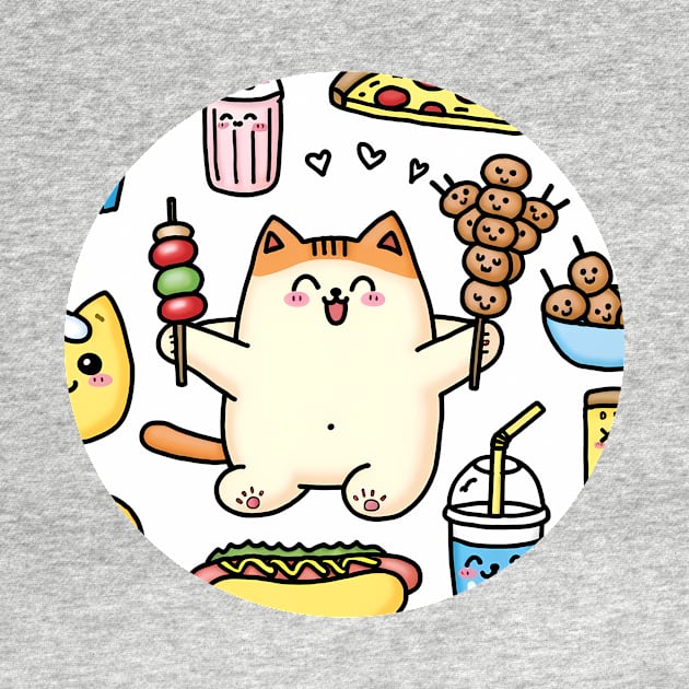 Funny Cat in Love with Fast Food by dukito